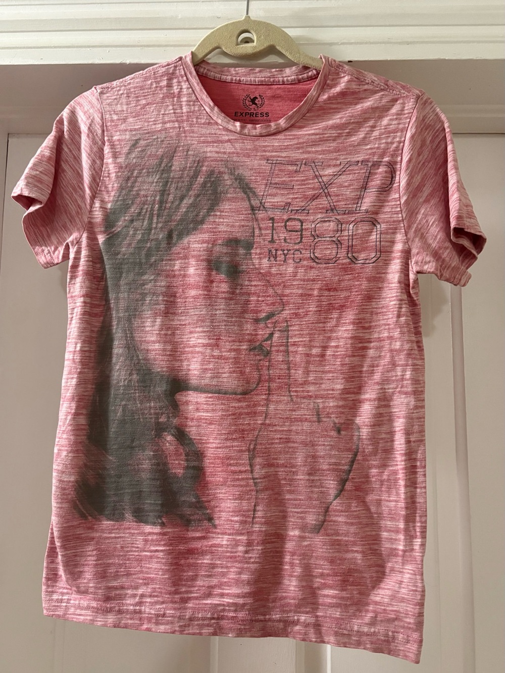 Express Pink Graphic Logo Tee Shirt Size XS